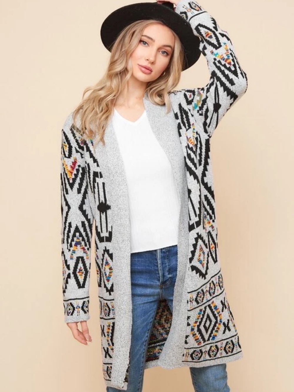 Northern Angel Western Boho Knit Cardigan Yellowstone Aztec Country Size Small - Picture 3 of 12